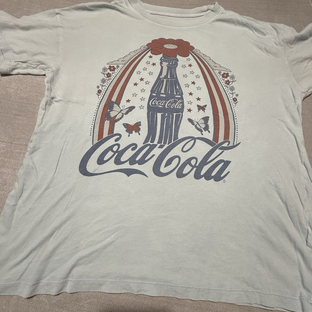 Retro‎ American Eagle Coca-Cola T-Shirt Floral Butterfly Graphic Tee XL